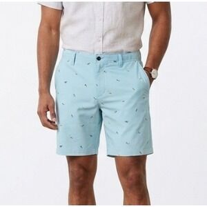 Under Armour Storm Golf Shorts Mens Size 34 Aqua Blue Yellow Bird Print Casual